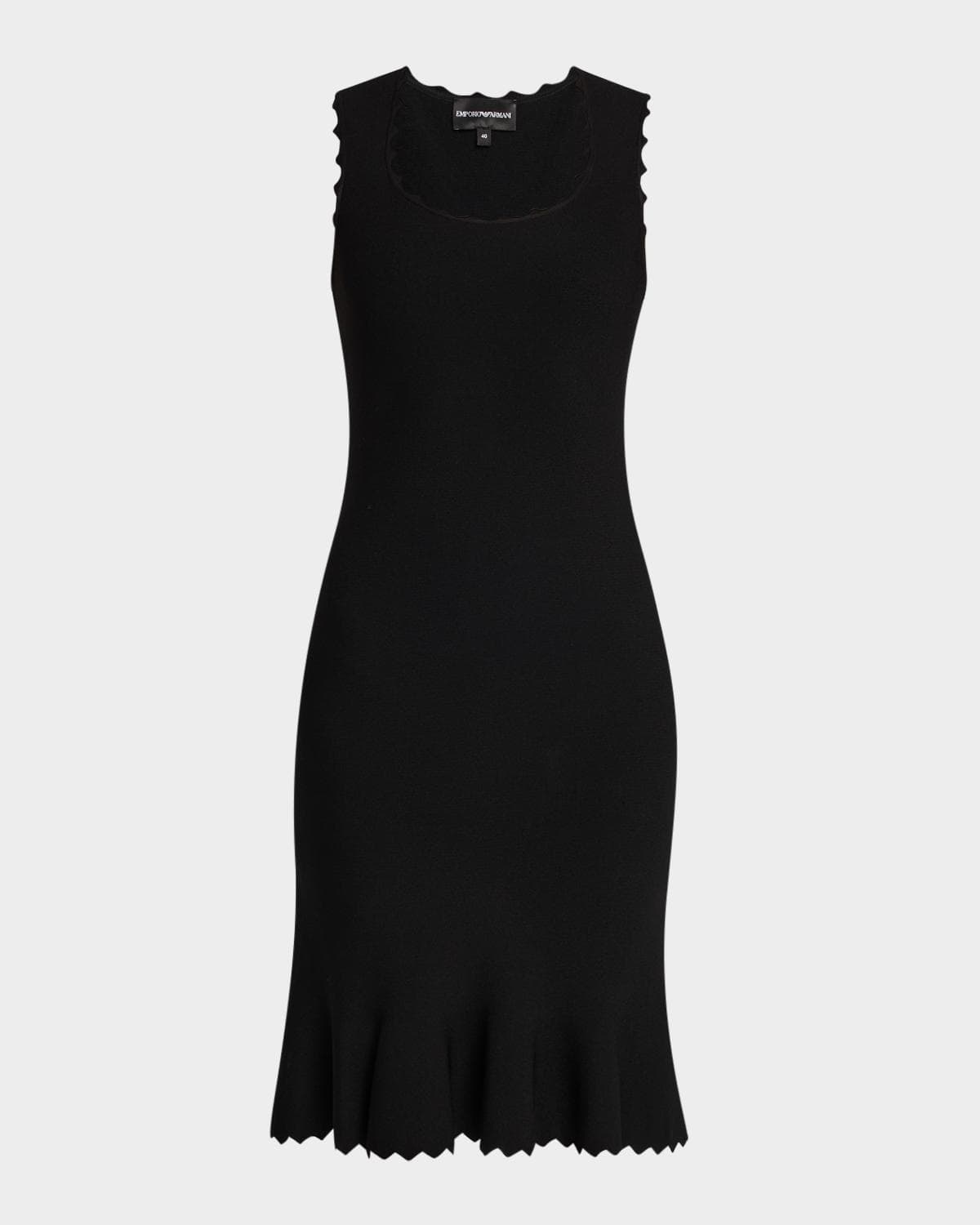 Emporio Armani Sleeveless Scalloped Stretch Milano Dress · 42 (6)