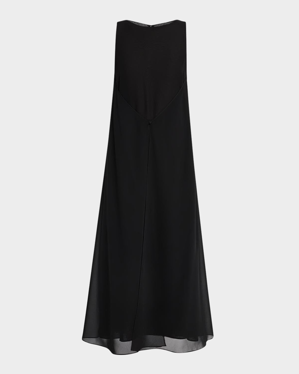 Emporio Armani Sleeveless Techno Georgette Maxi Dress