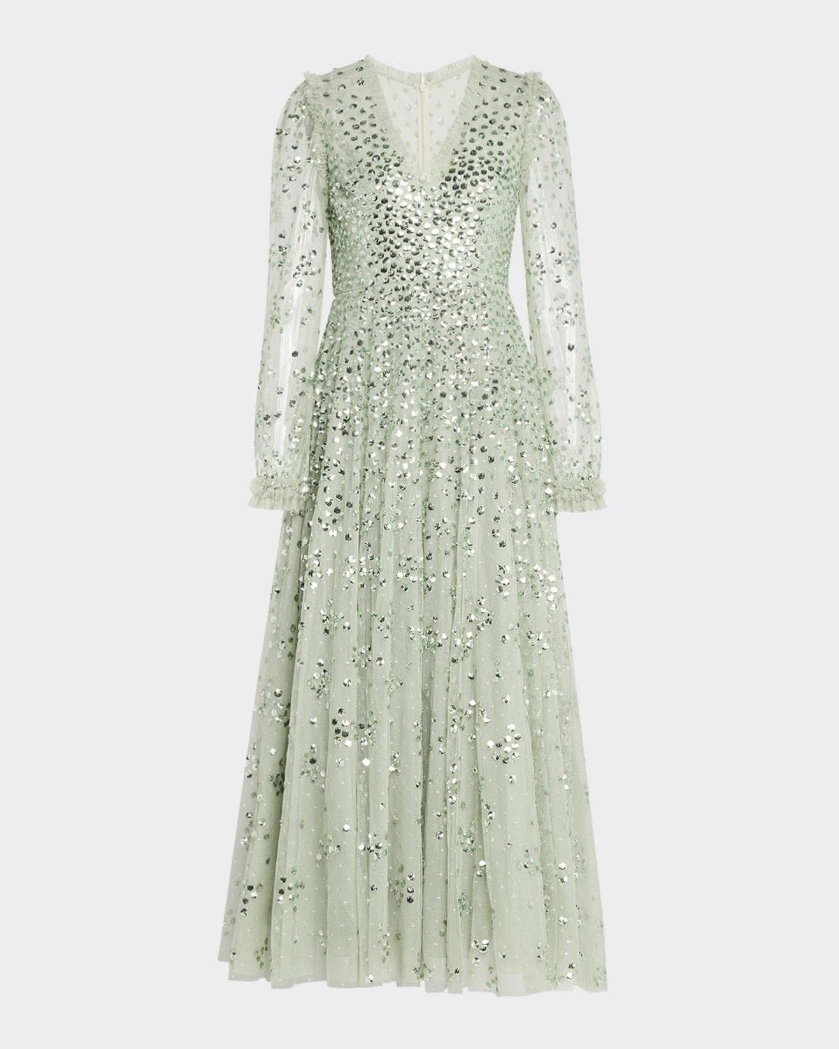 needle & thread Leila Sequin Dot Tulle Ankle Gown