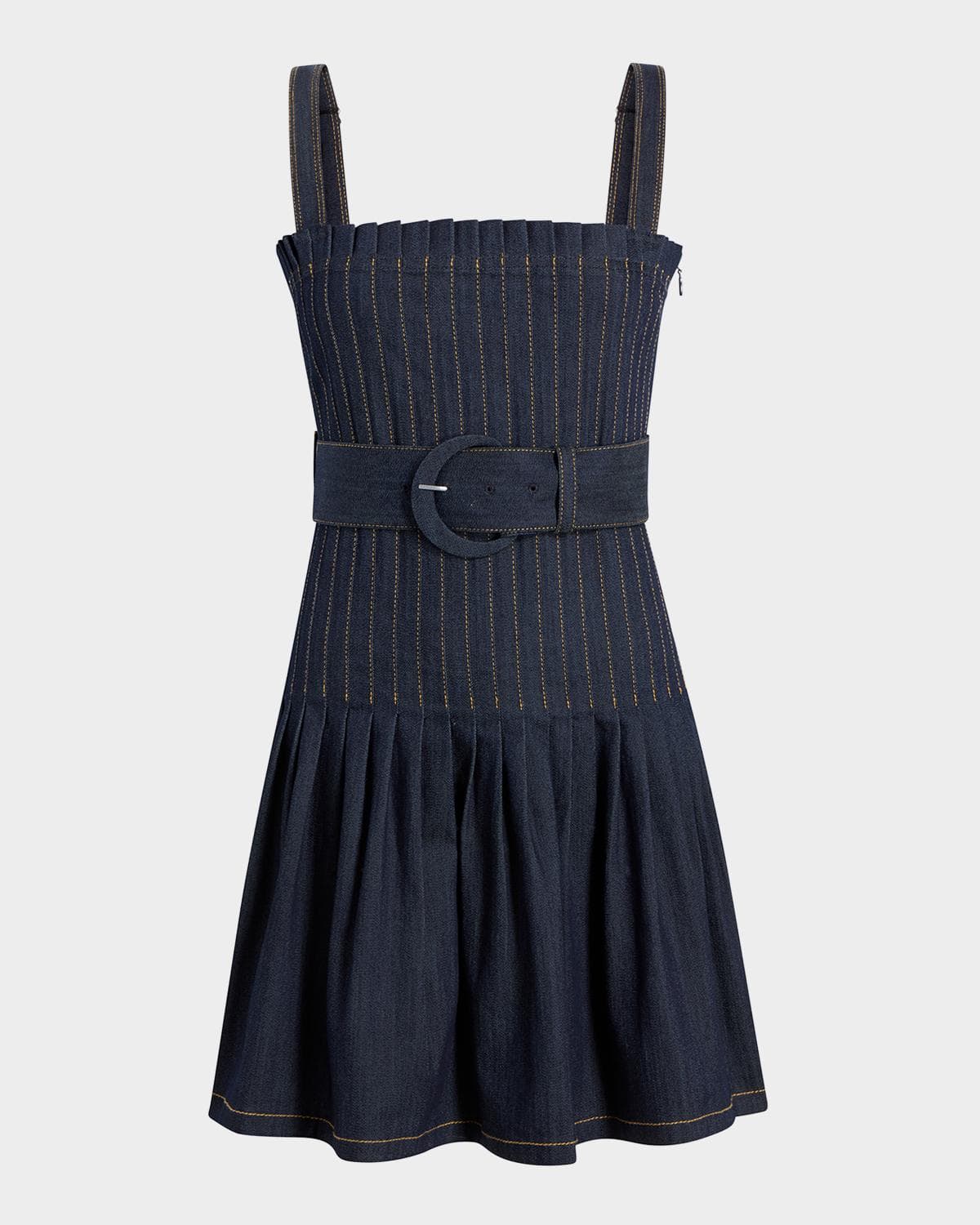 Cinq à Sept Bibi Pleated Denim Mini Dress