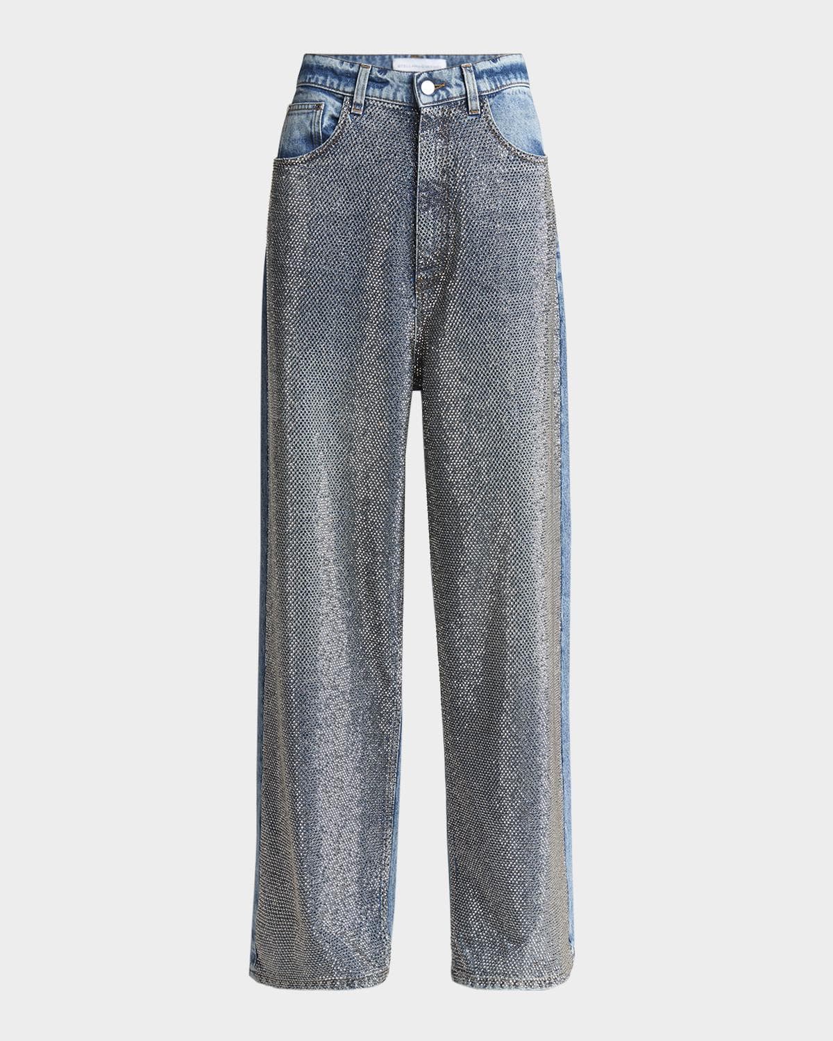 Stella McCartney Crystal Hotfix Wide Leg Jeans