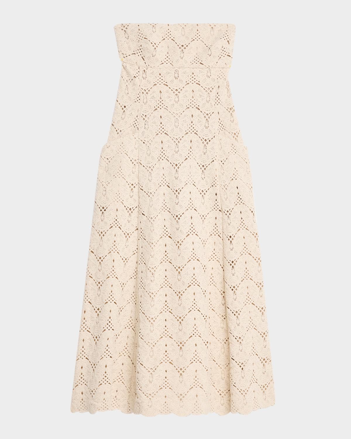 JBQ Alegra Open-Knit Strapless Maxi Dress
