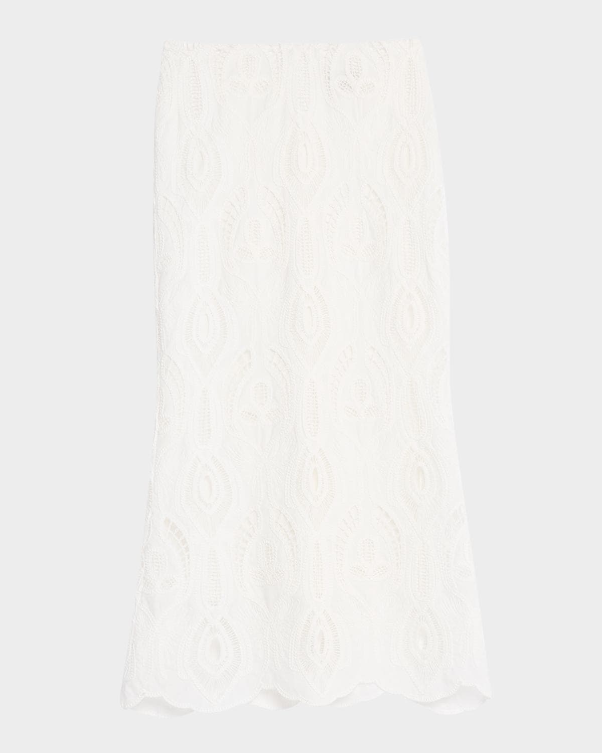 JBQ Kenzie Eyelet-Embroidered Maxi Skirt