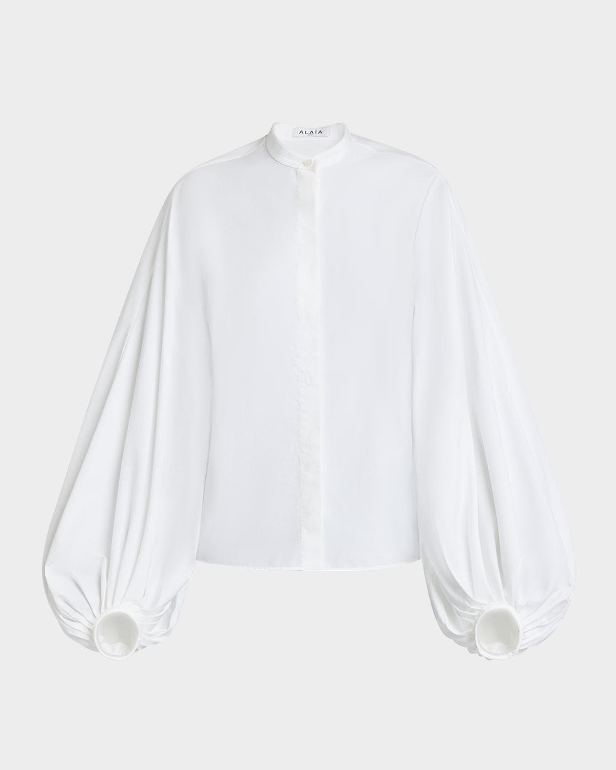ALAÏA Puff Sleeve Button Down Blouse