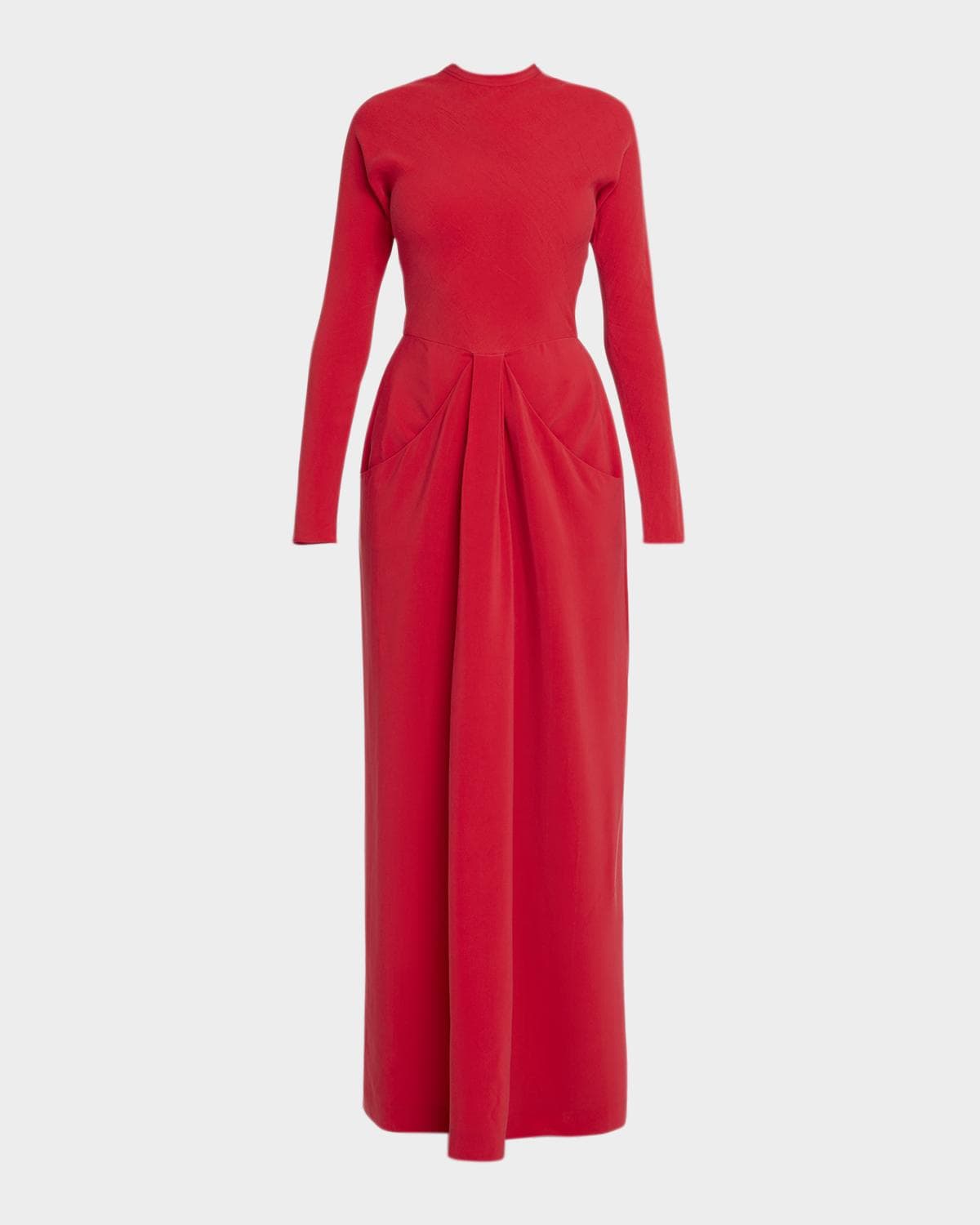 The Row Anselm Long-Sleeve Draped Pocket Gown