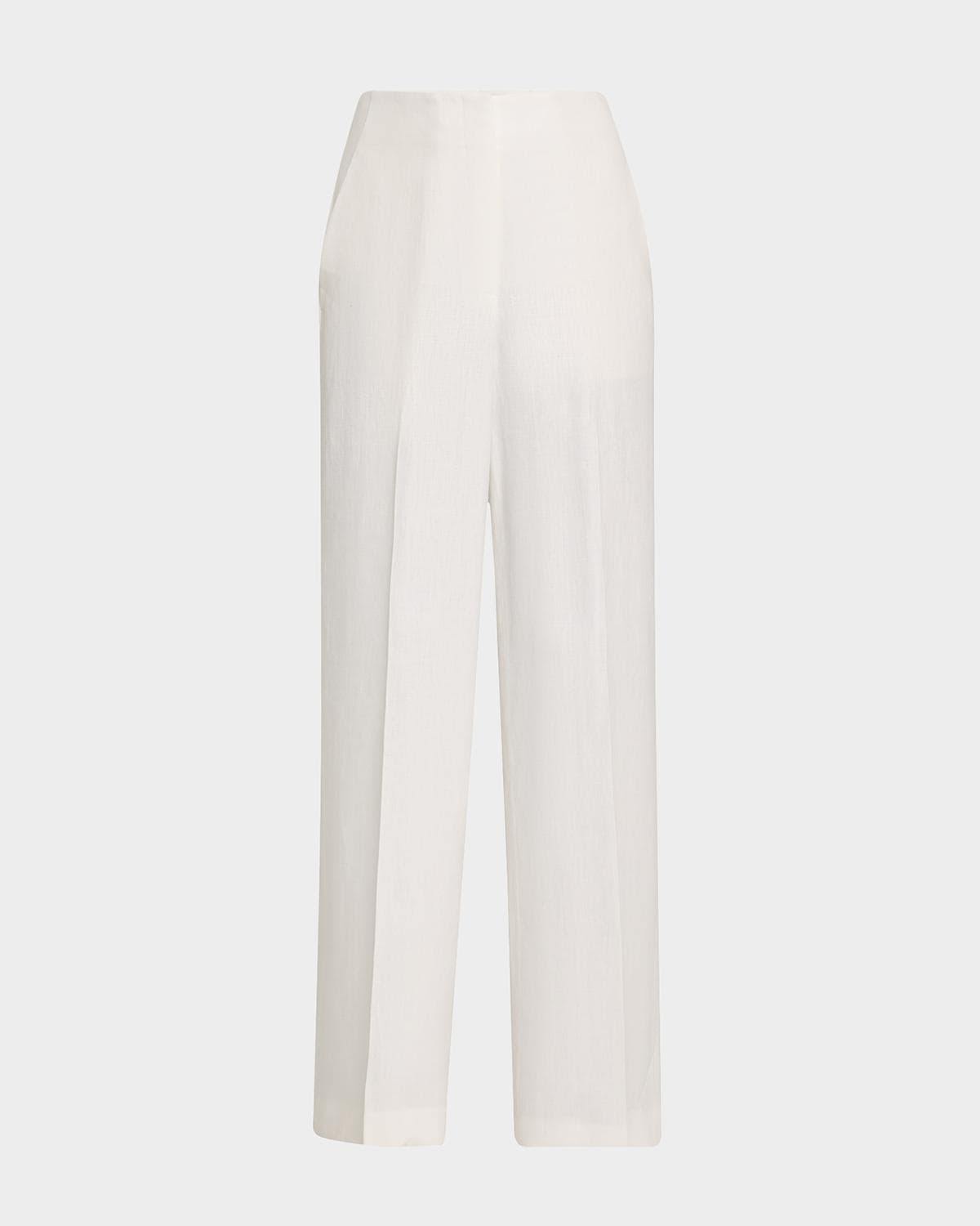 Lafayette 148 New York Thames Wide-Leg Linen Pants