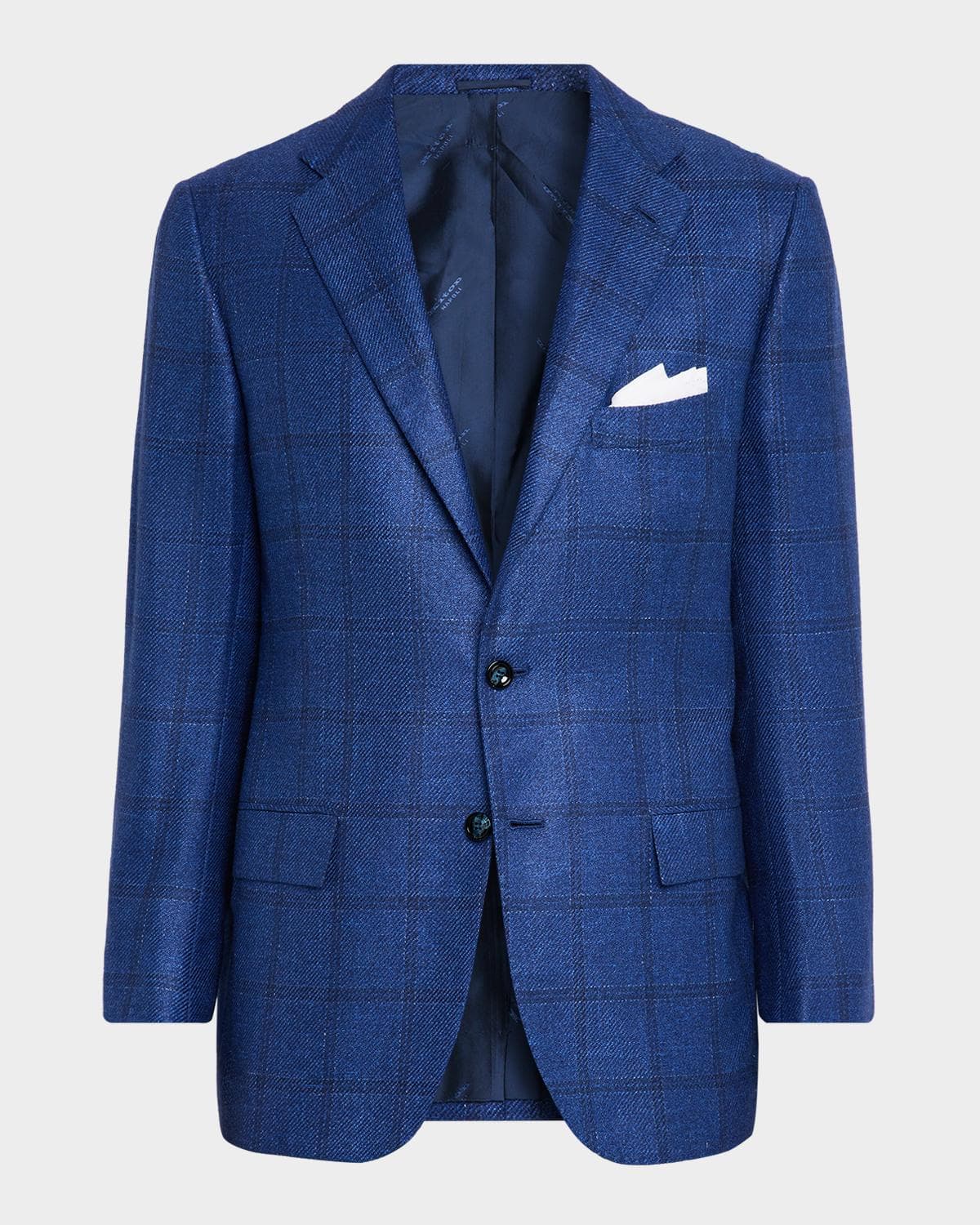 Kiton Men's Windowpane Check Single-Breasted Sport Coat · 52R EU (41R US)
