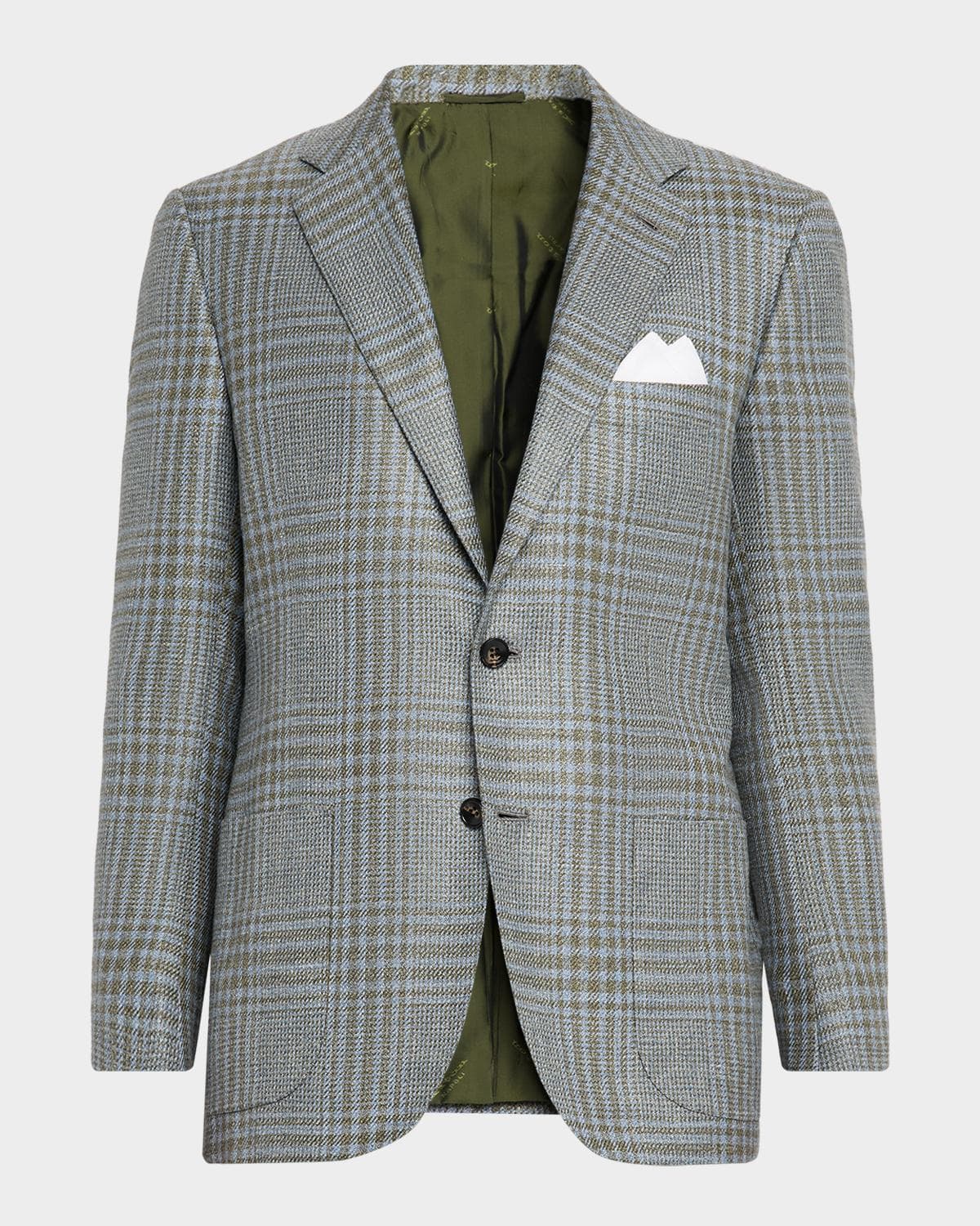 Kiton Men's Woven Plaid Single-Breasted Sport Coat · 52R EU (41R US)