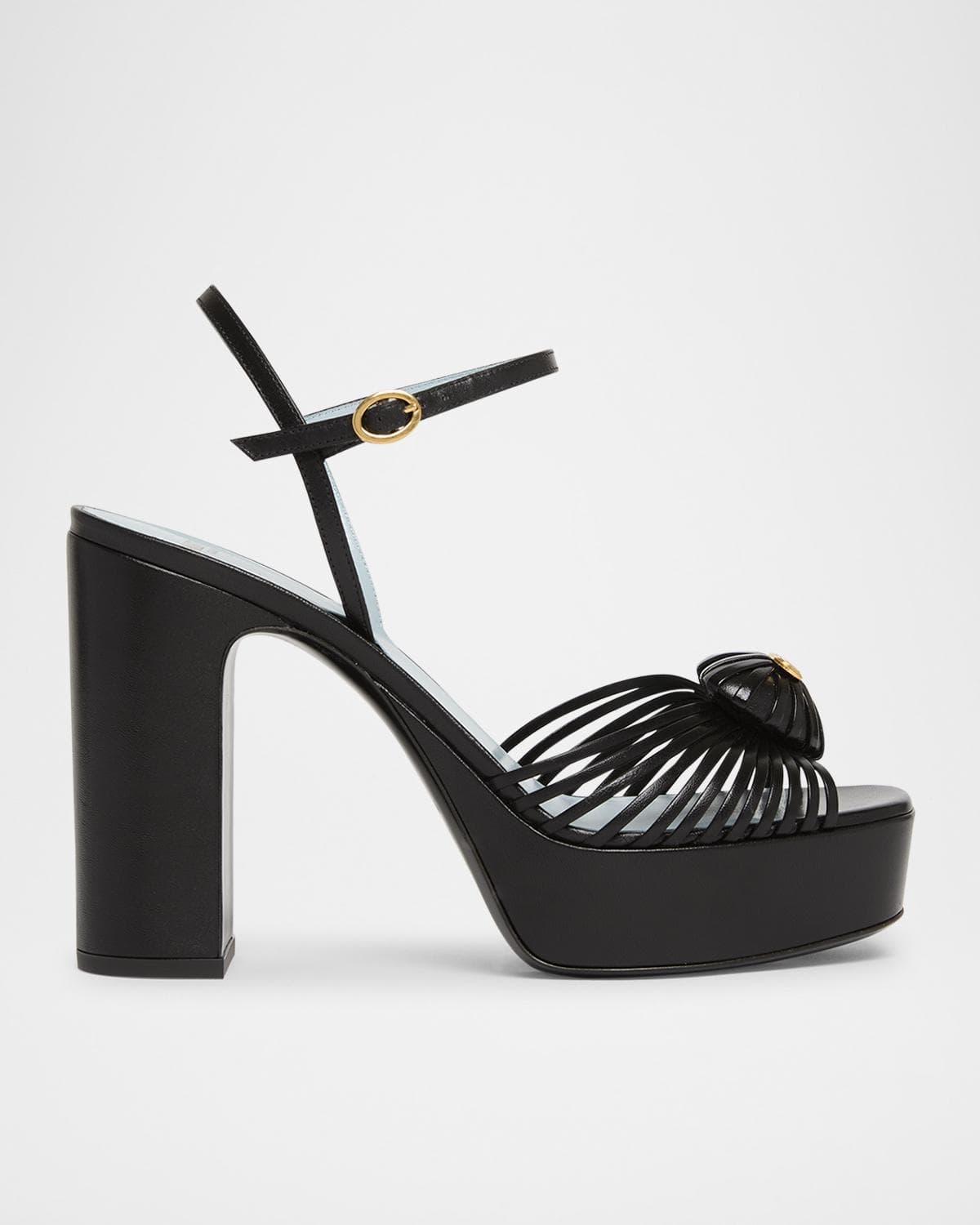 Valentino Garavani VLogo Royal Heart Leather Platform Sandals