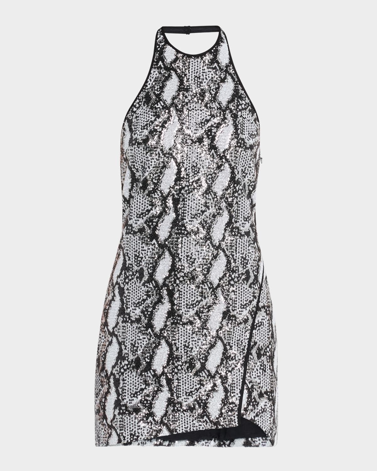 Iro Allany Sequined Halter Mini Dress