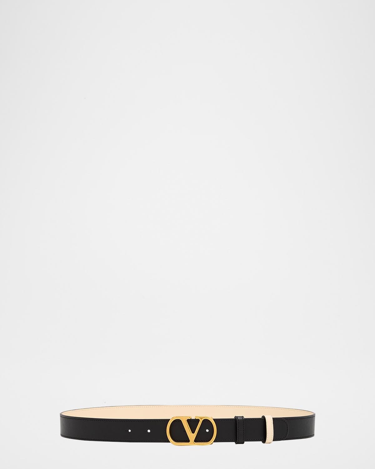 Valentino Garavani VLogo Signature Reversible Leather Belt, 30mm