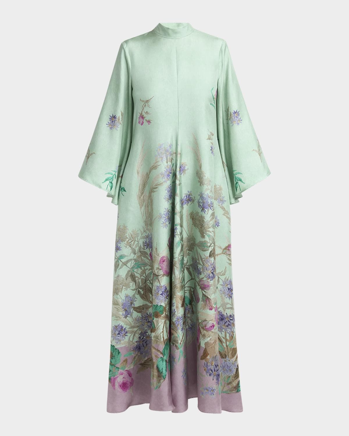 La DoubleJ Magnifico Floral Flare-Sleeve Maxi Dress