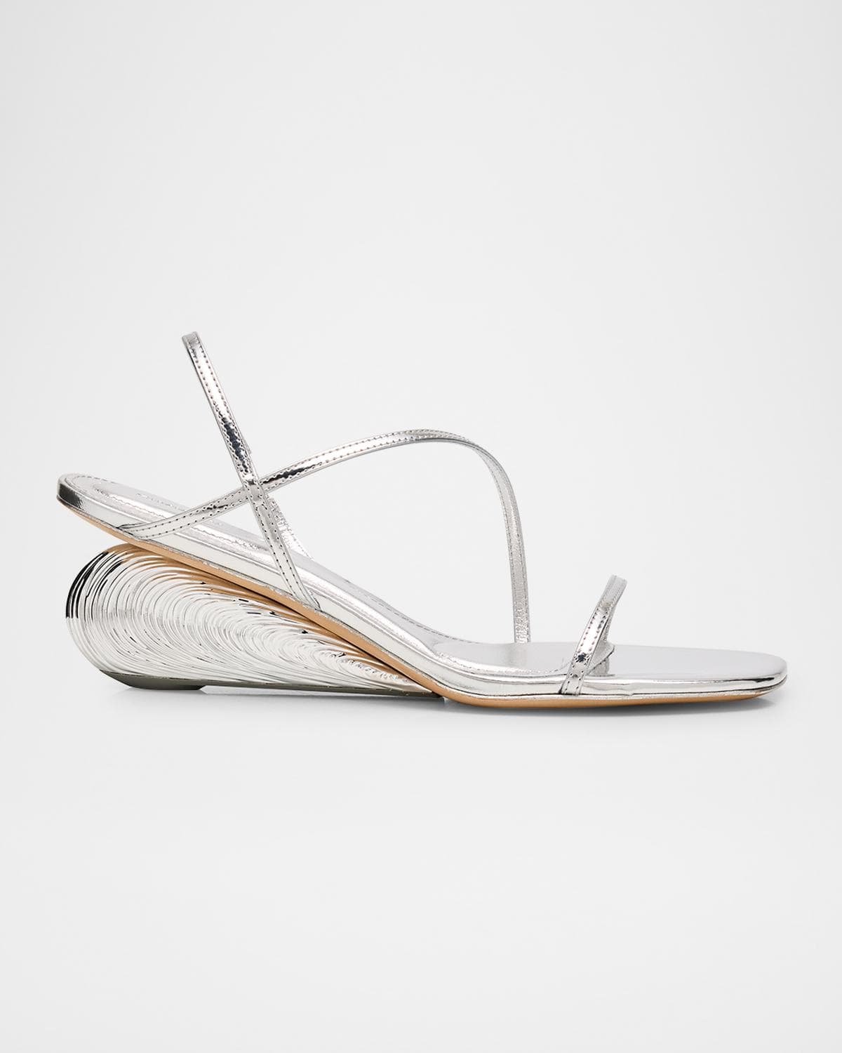 SIMKHAI Bridget Metallic Wedge Strappy Sandals