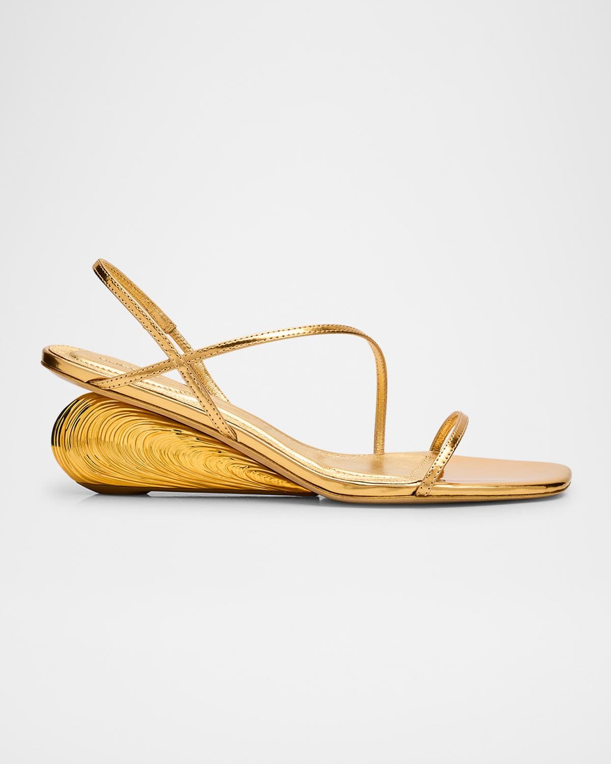 SIMKHAI Bridget Metallic Wedge Strappy Sandals