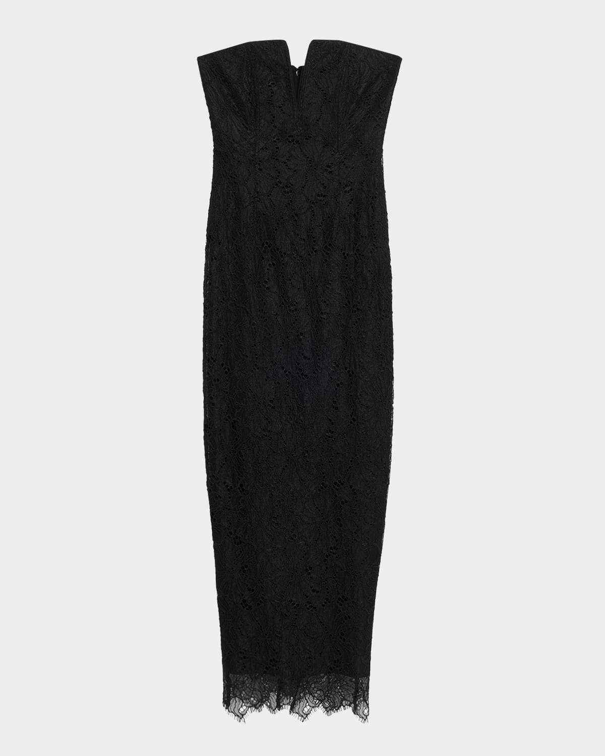 BCBGMAXAZRIA Strapless Floral Lace Column Gown · 6