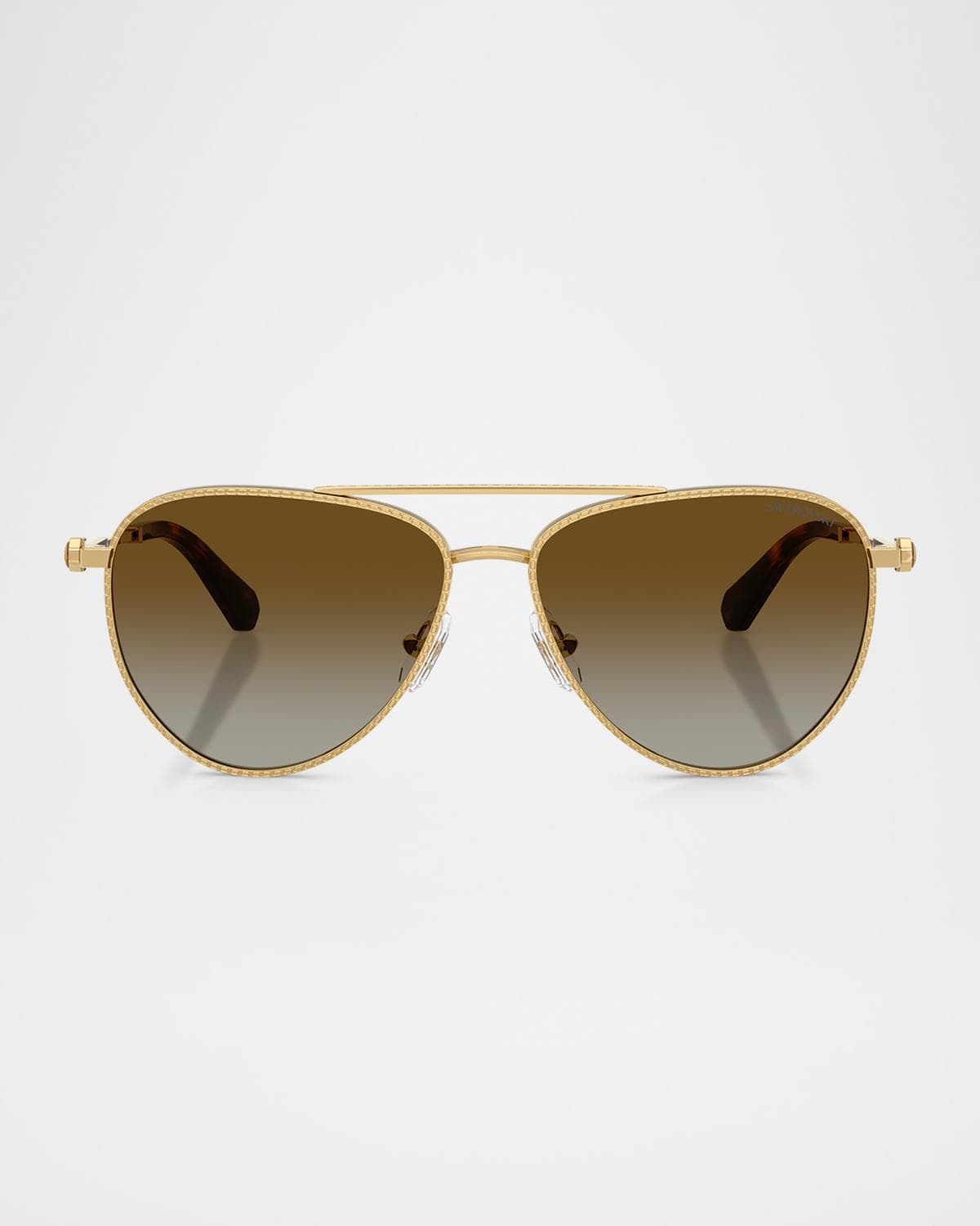 Swarovski SK7031 Crystal Metal Aviator Sunglasses