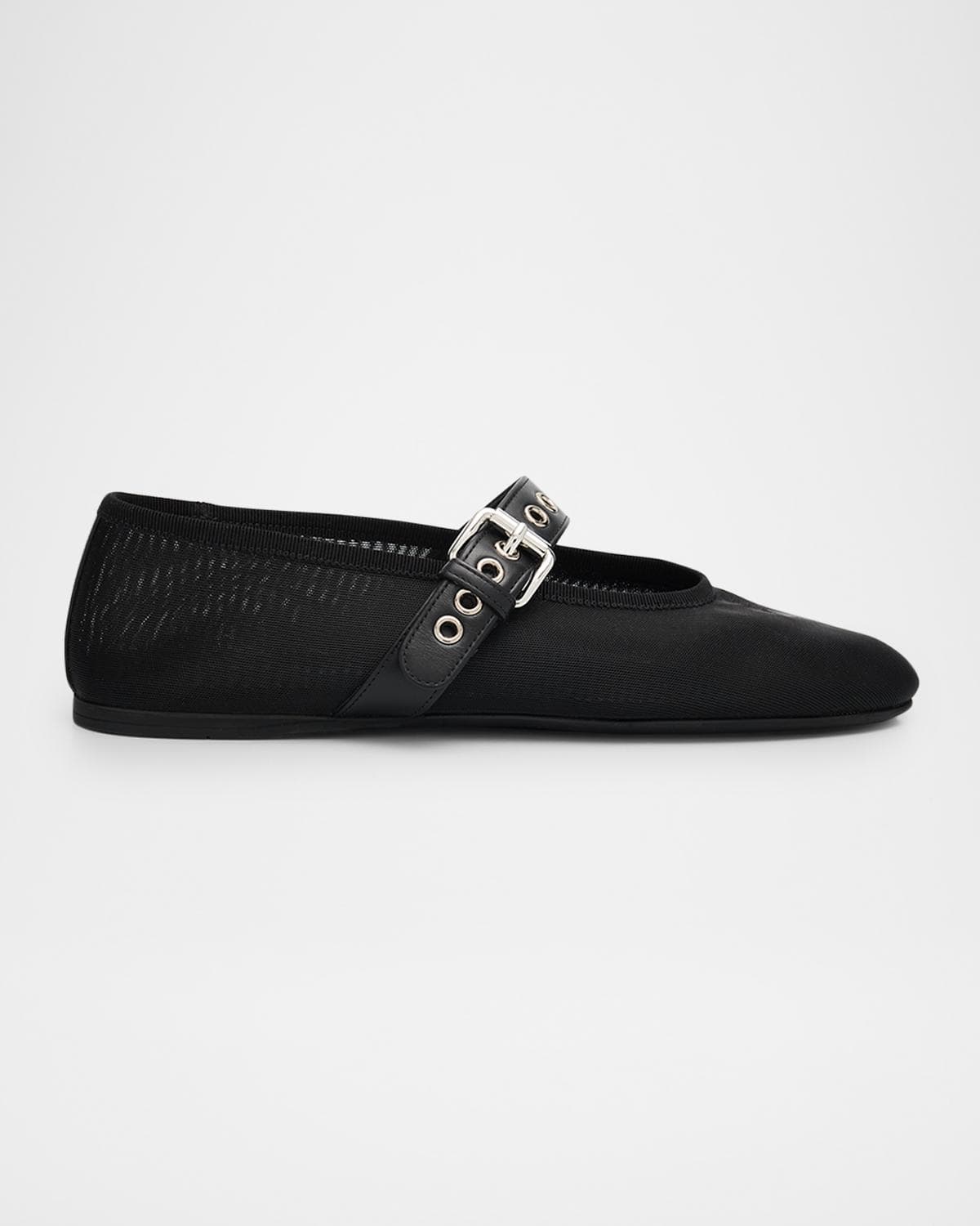 Miu Miu Mesh Buckle Mary-Jane Ballerina Flats