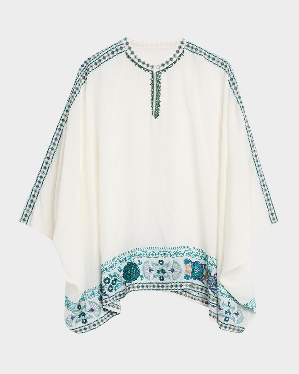 Johnny Was Xanthi Floral & Geometric-Embroidered Poncho · SMALL / MEDIUM