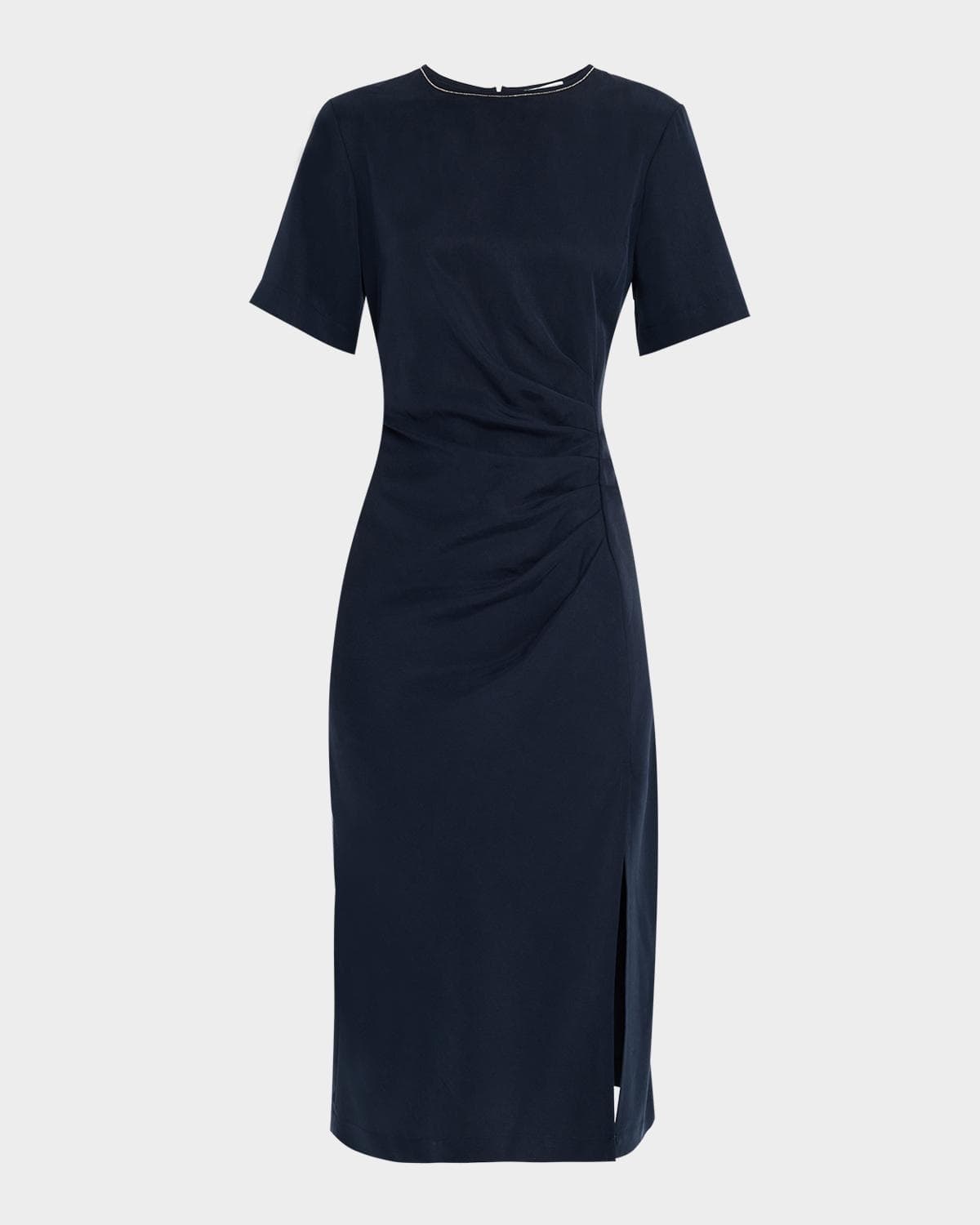 Peserico Ruched Punto Luce Viscose Midi Dress