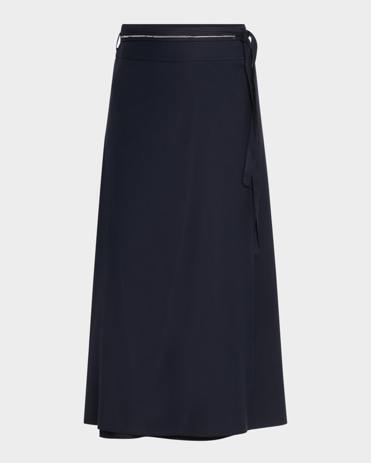 Peserico Punto Luce Tie-Waist Midi Skirt