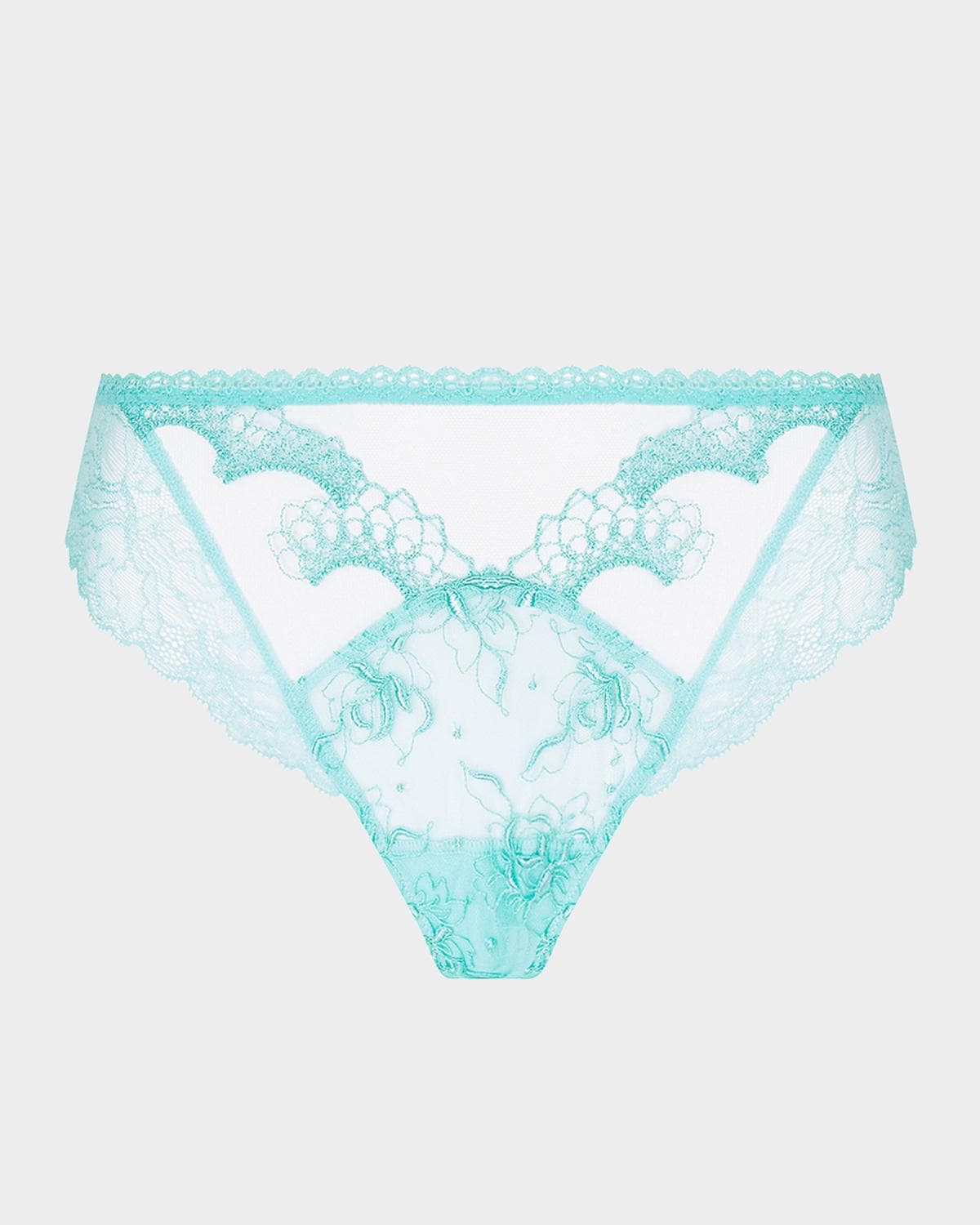 Lise Charmel Princess Iris Embroidered Tulle Italian Briefs · LARGE