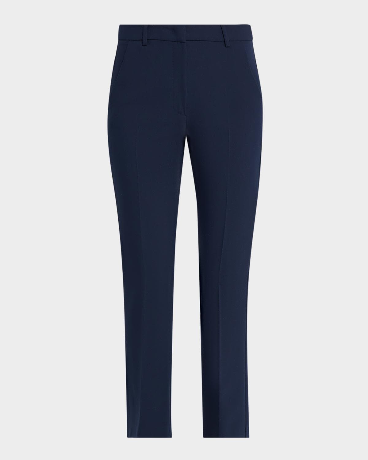 Weekend Max Mara Freda Cropped Stretch Canvas Slim Trousers
