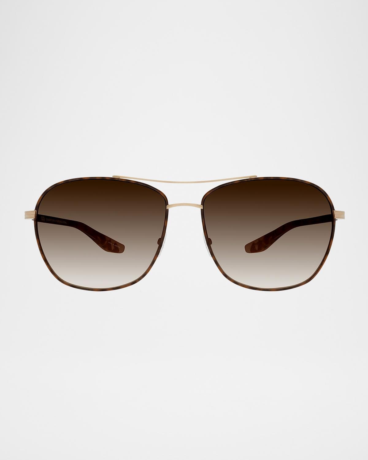 Barton Perreira Sully Aviator Titanium Sunglasses