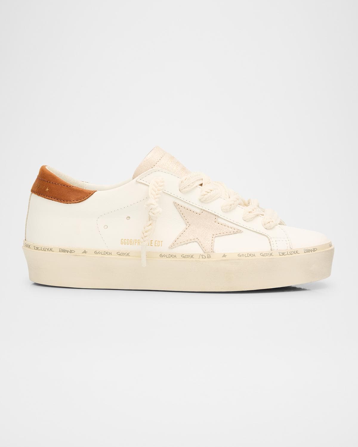 Golden Goose Hi-Star Leather Low-Top Sneakers
