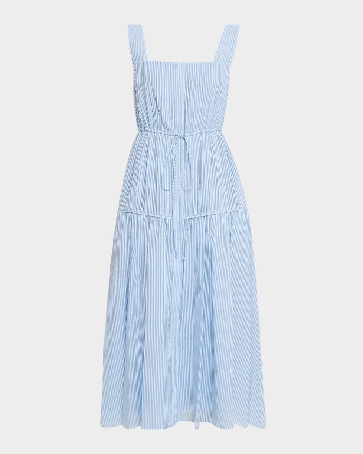 Kobi Halperin Reina Striped Cotton-Silk Midi Dress · X-LARGE