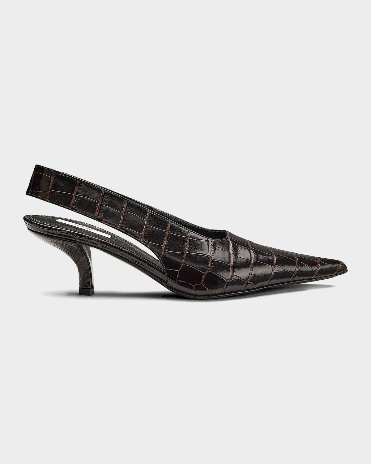 Toteme Croco-Embossed Leather Slingback Pumps