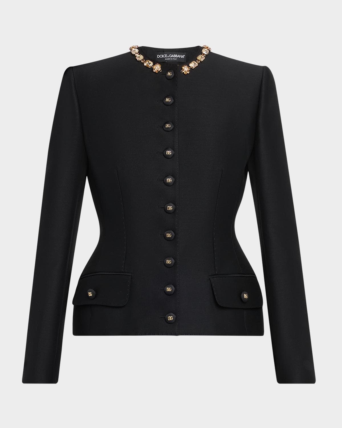 Dolce & Gabbana Tailored Crystal-Embellished Blazer