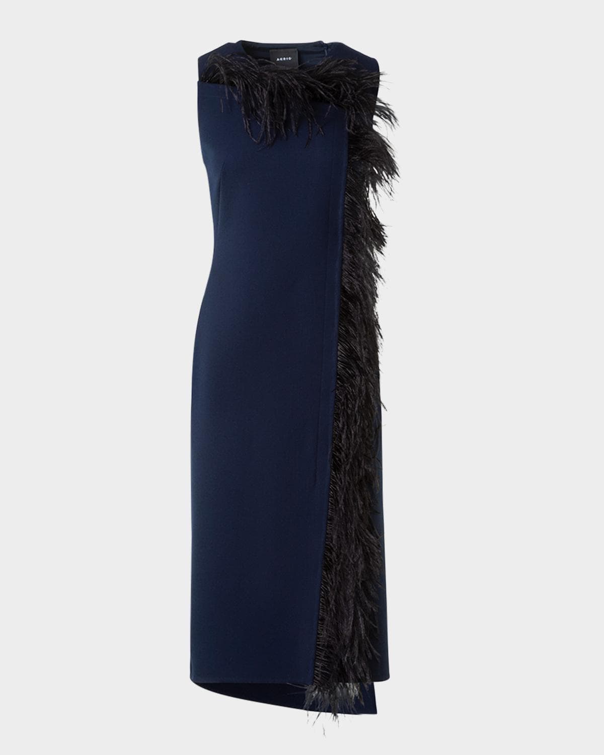 Akris Asymmetric Double-Face Wool Midi Dress