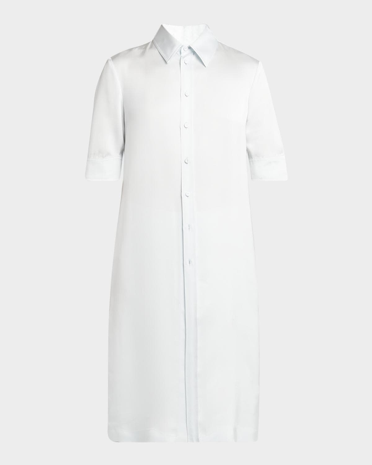 Jil Sander Short-Sleeve Long Fitted Button-Down Shirt · 36 DE (6 US)