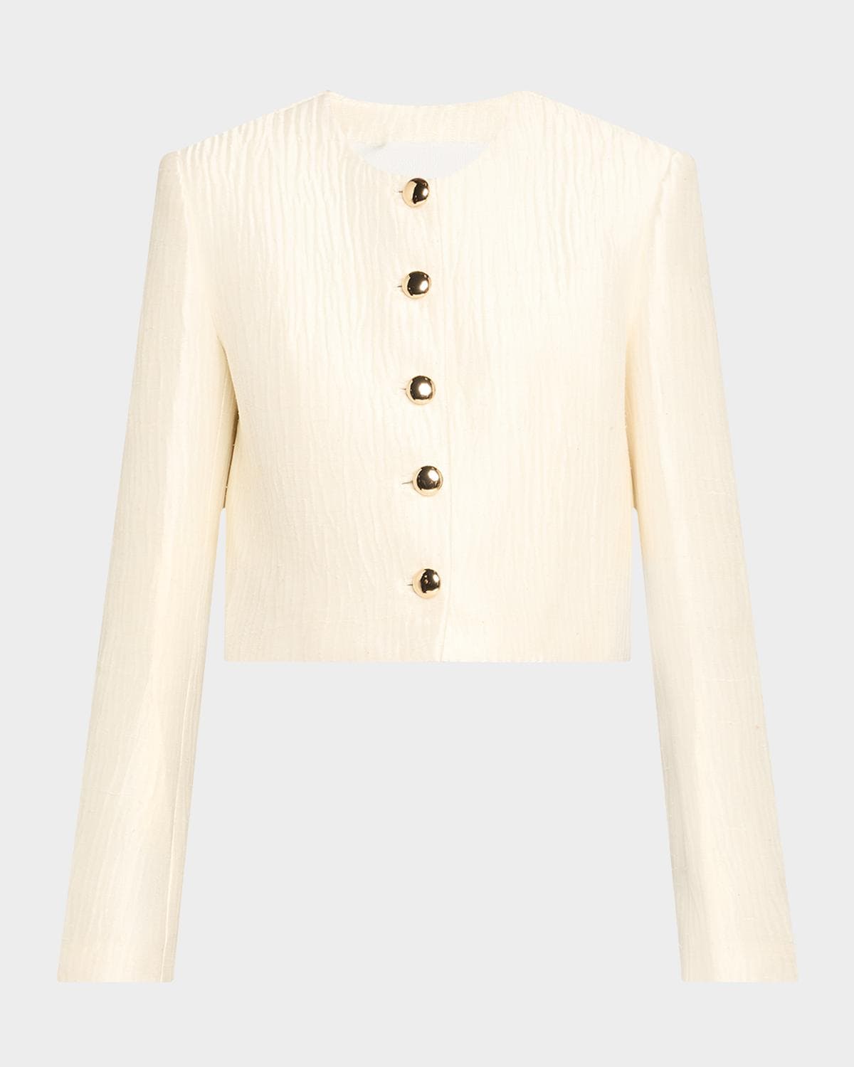 Brandon Maxwell The Ryder Crewneck Single-Breasted Jacket · 4
