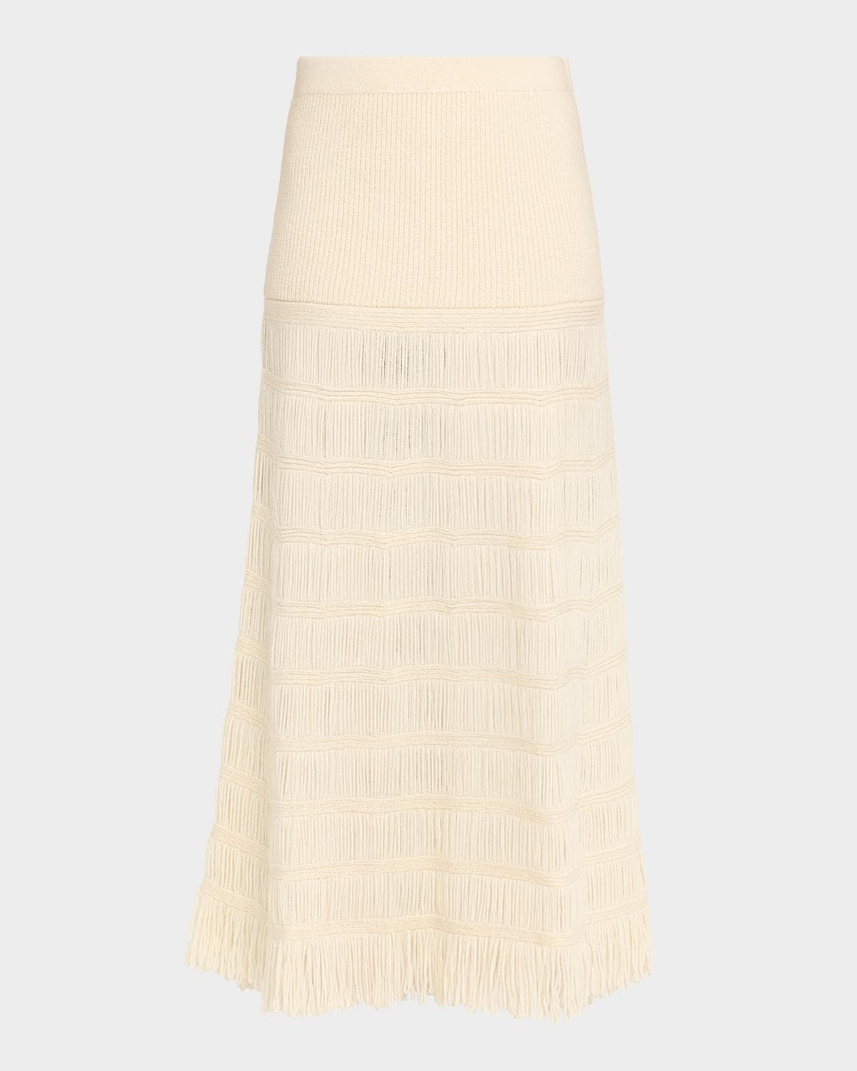 Diotima Alba Fringed Knit Maxi Skirt
