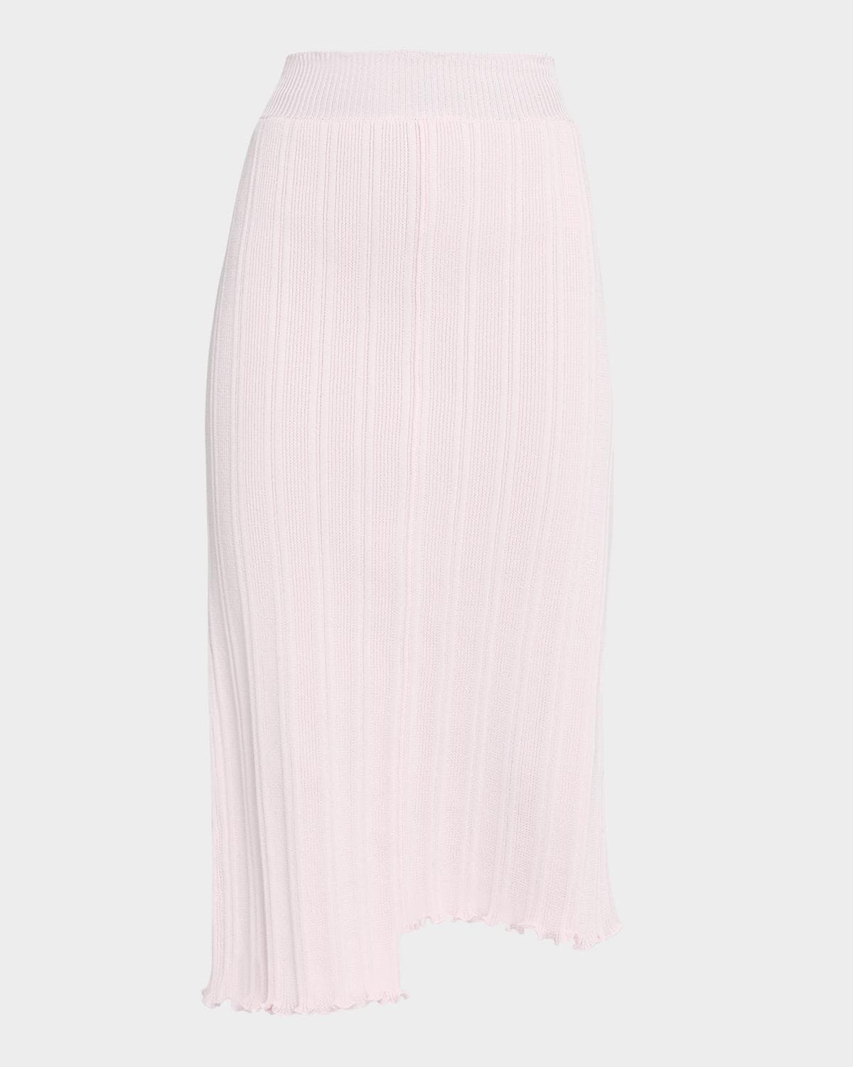 Jil Sander Asymmetric Fine Ribbed Cotton Skirt