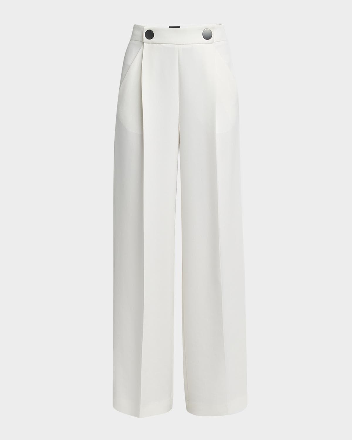 Giorgio Armani Wide Leg Silk Cady Trousers