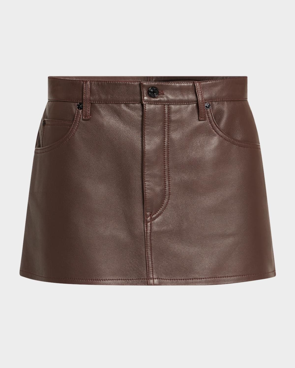 FRAME The Leather Mini Skirt