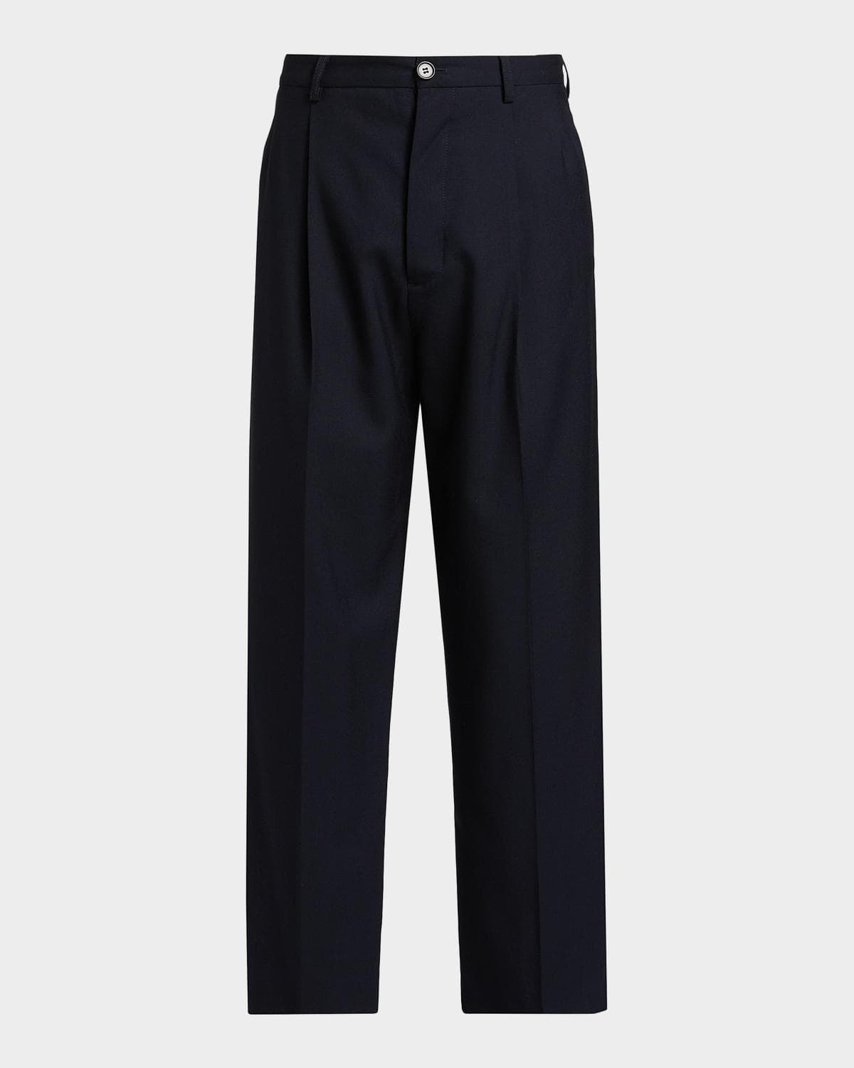 Marni Men's Tropical Wool Cropped Pleated Pants