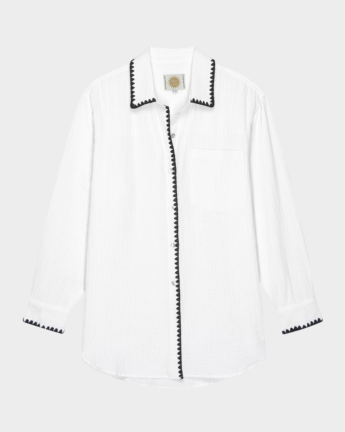Rails Idania Embroidered Gauze Button-Front Shirt