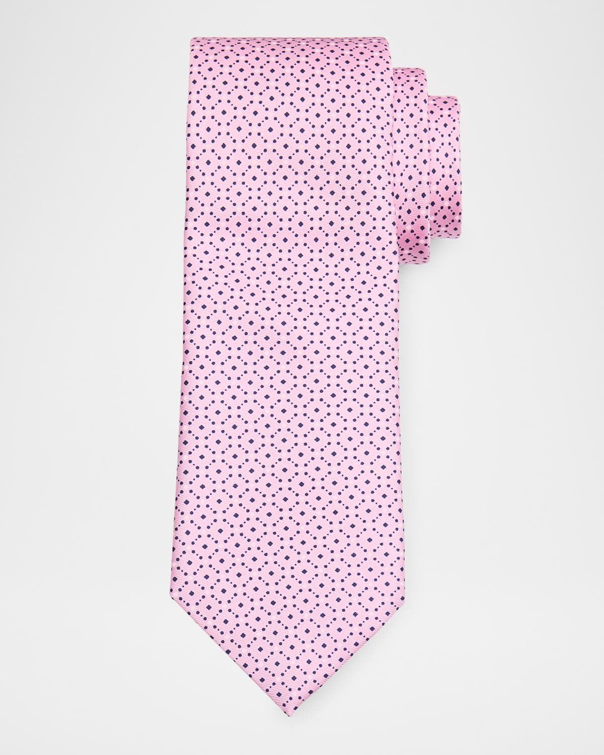 ZEGNA Men's Lattice-Print Silk Tie