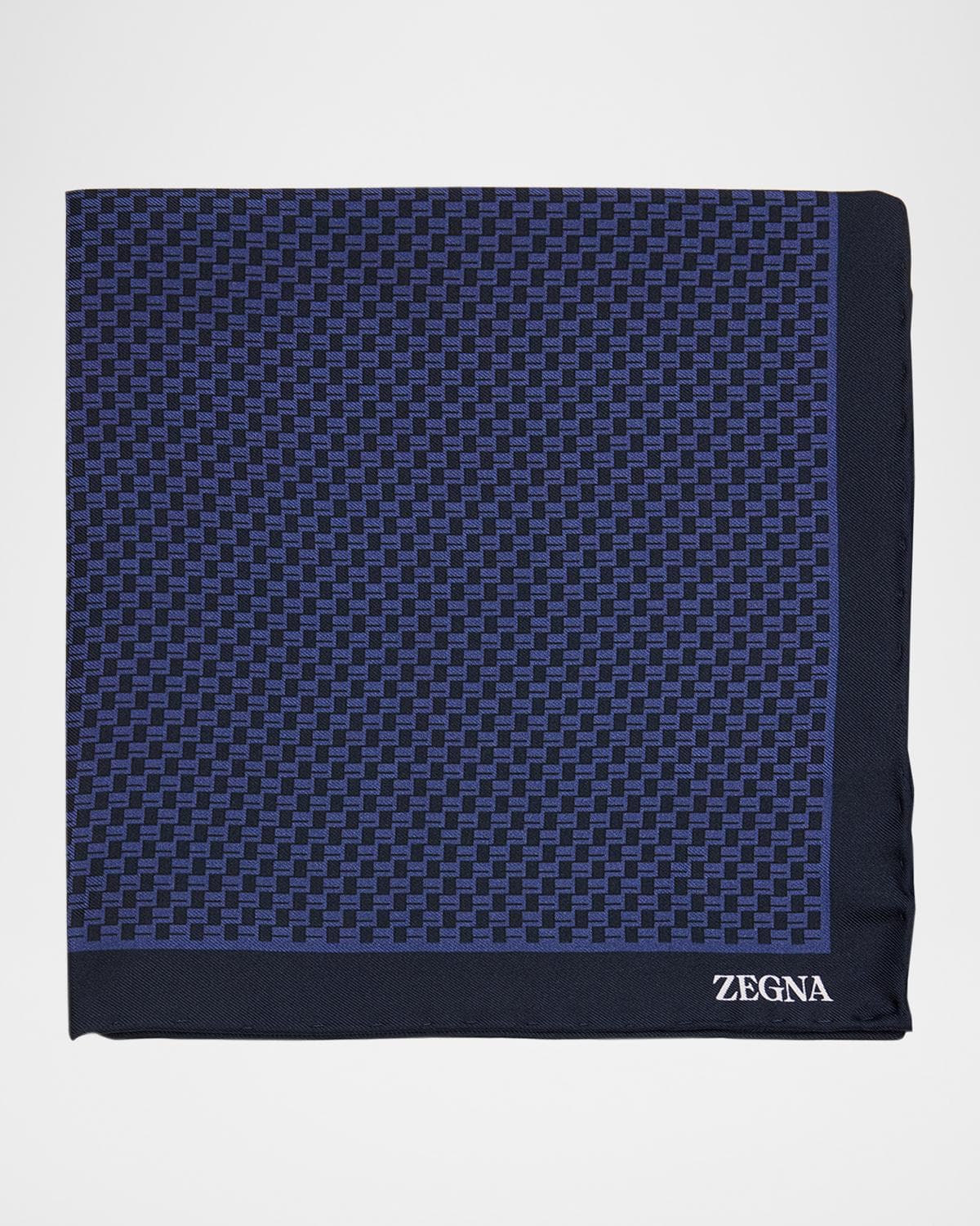 ZEGNA Men's Petite Geometric Silk Pocket Square