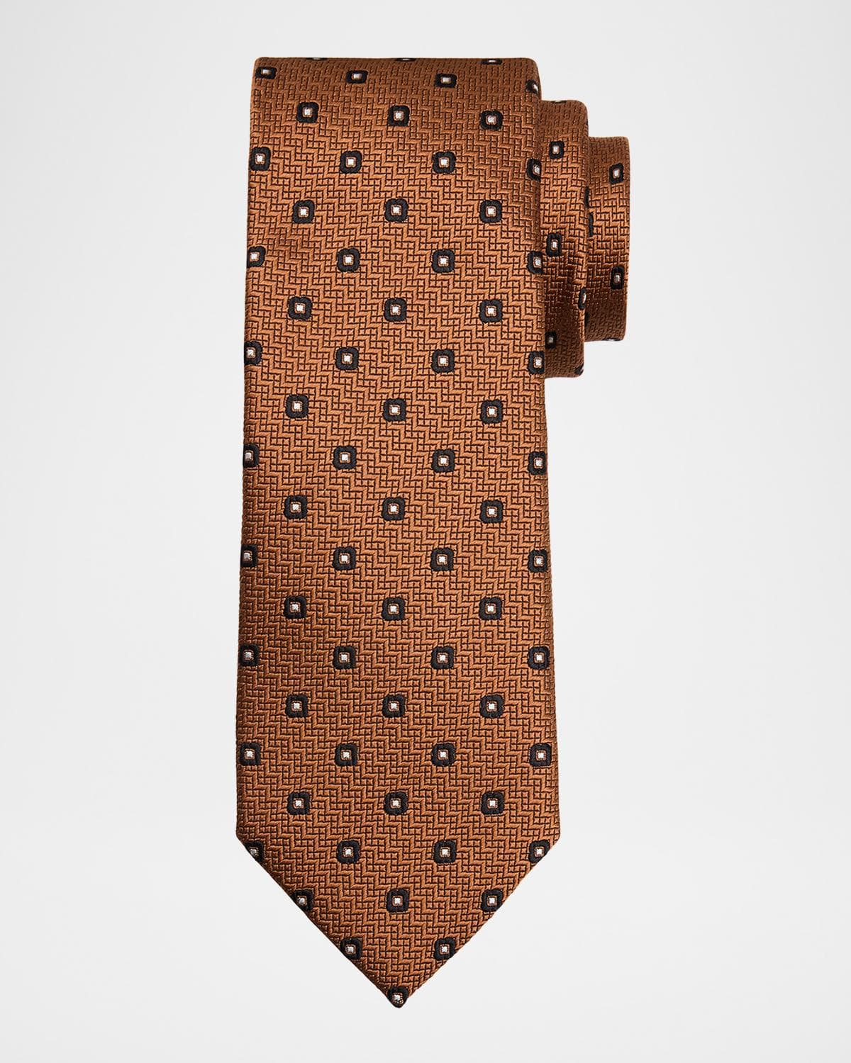 ZEGNA Men's Geometric Jacquard Silk Tie