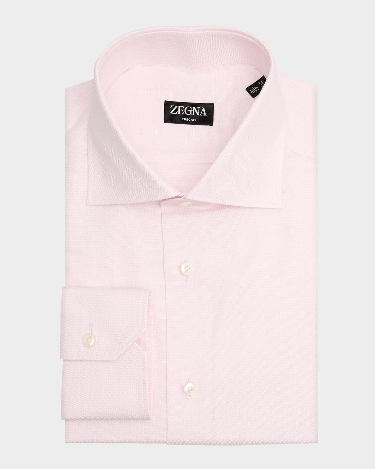 ZEGNA Men's Trecapi Cotton Micro-Structure Dress Shirt