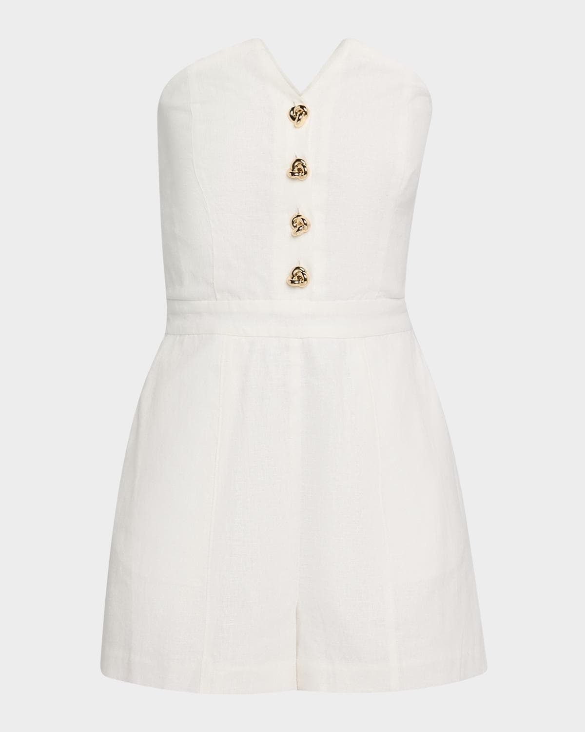 Generation Love Carine Button-Front Linen Romper