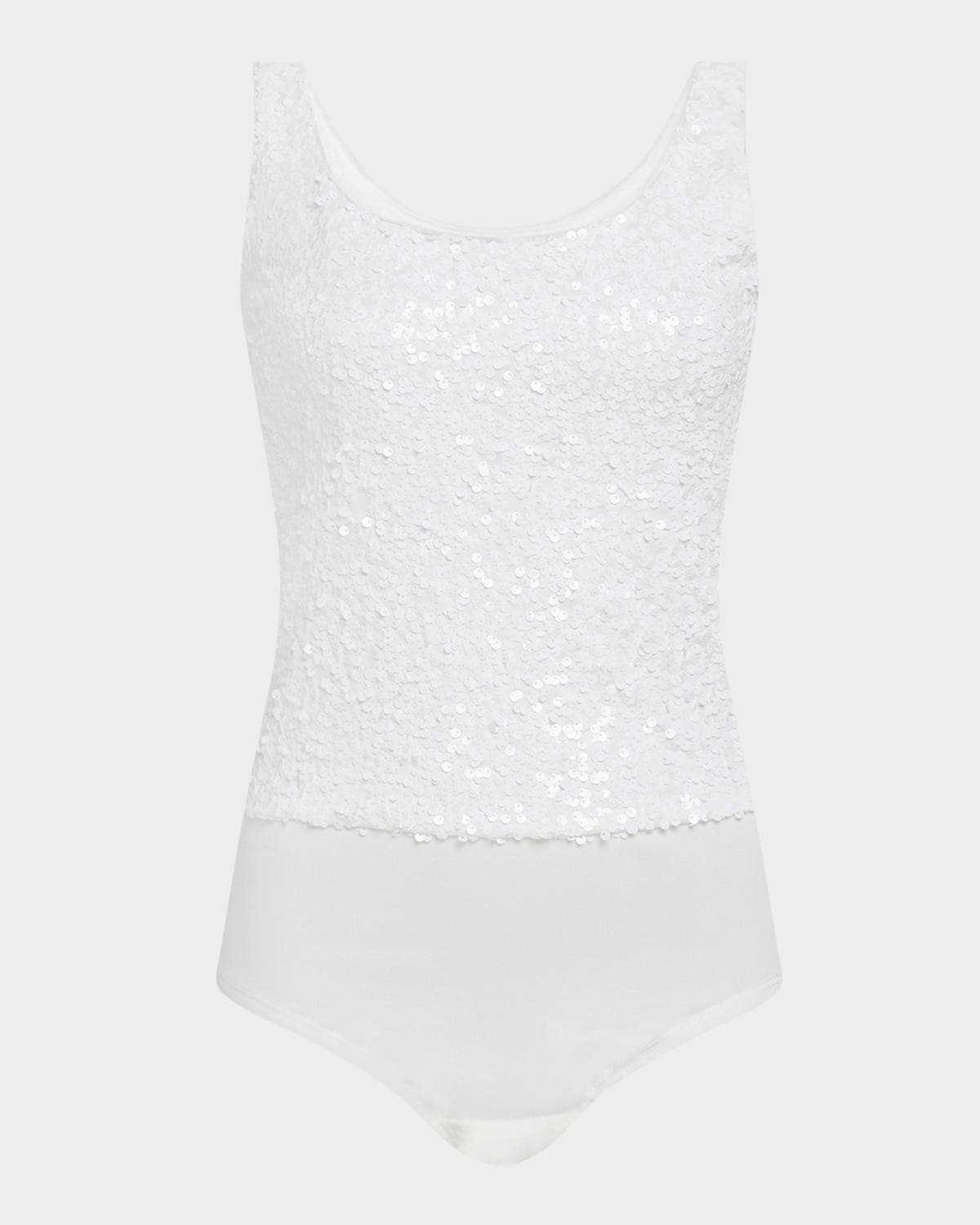 Generation Love Dina Sequined Scoop-Neck Bodysuit · LARGE