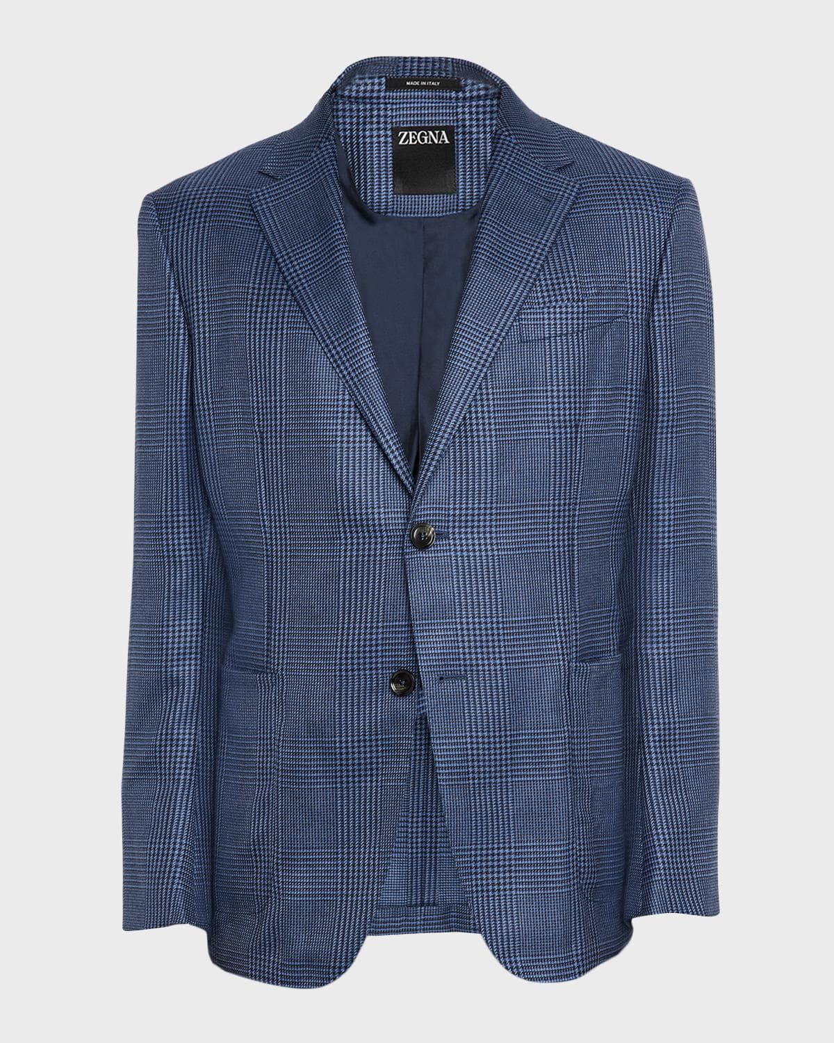 ZEGNA Men's Cashmere and Silk Prince Of Wales Sport Coat