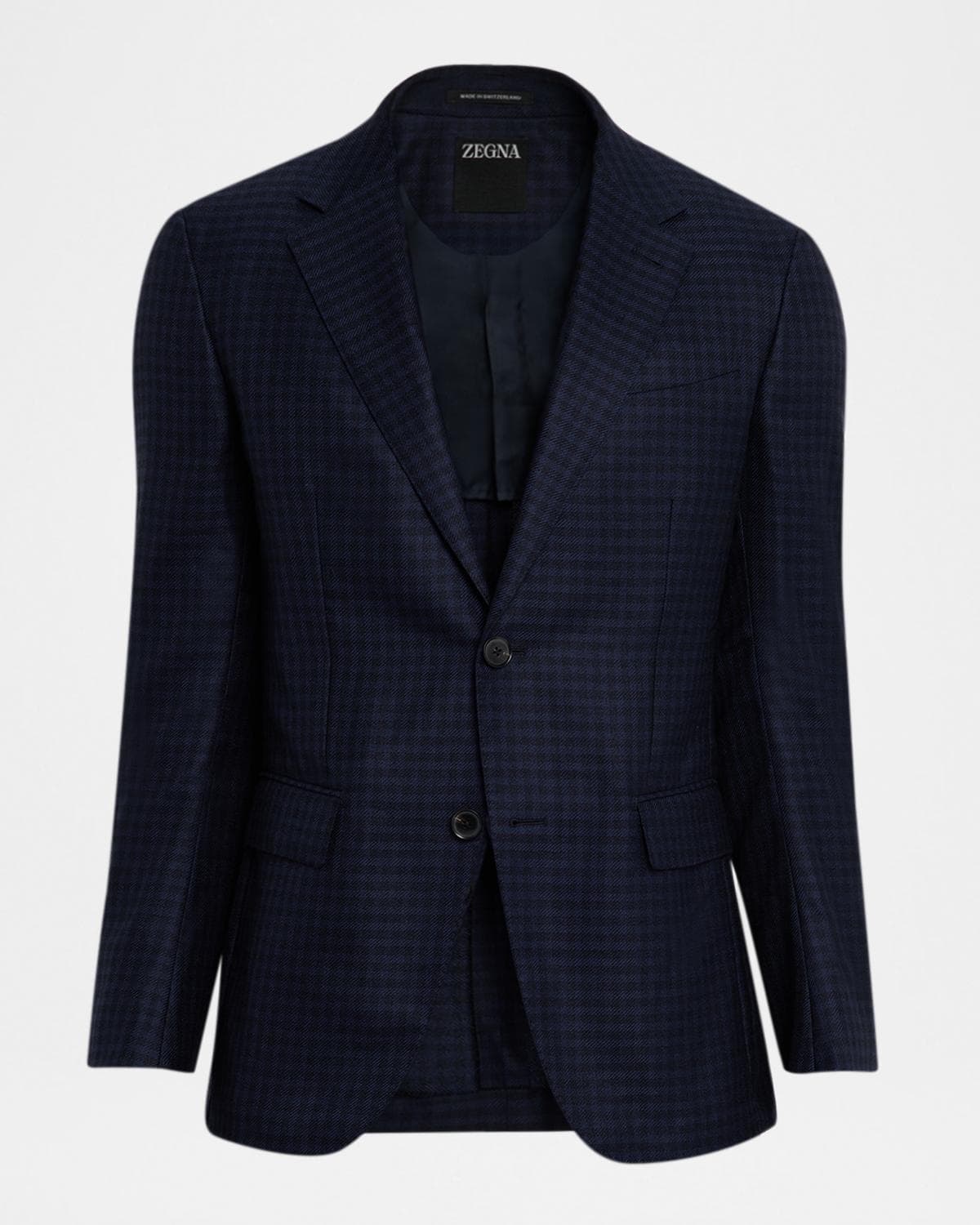 ZEGNA Men's Cashmere and Silk Tonal Check Sport Coat