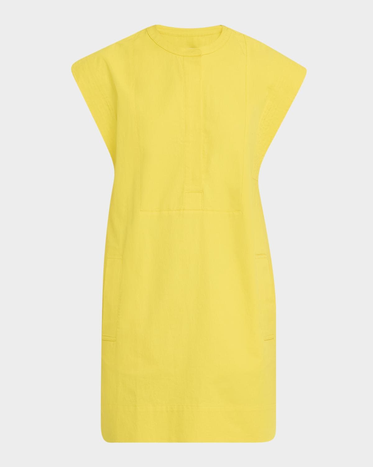 ARGENT Structured Cap-Sleeve Cotton Twill Mini Dress · SMALL
