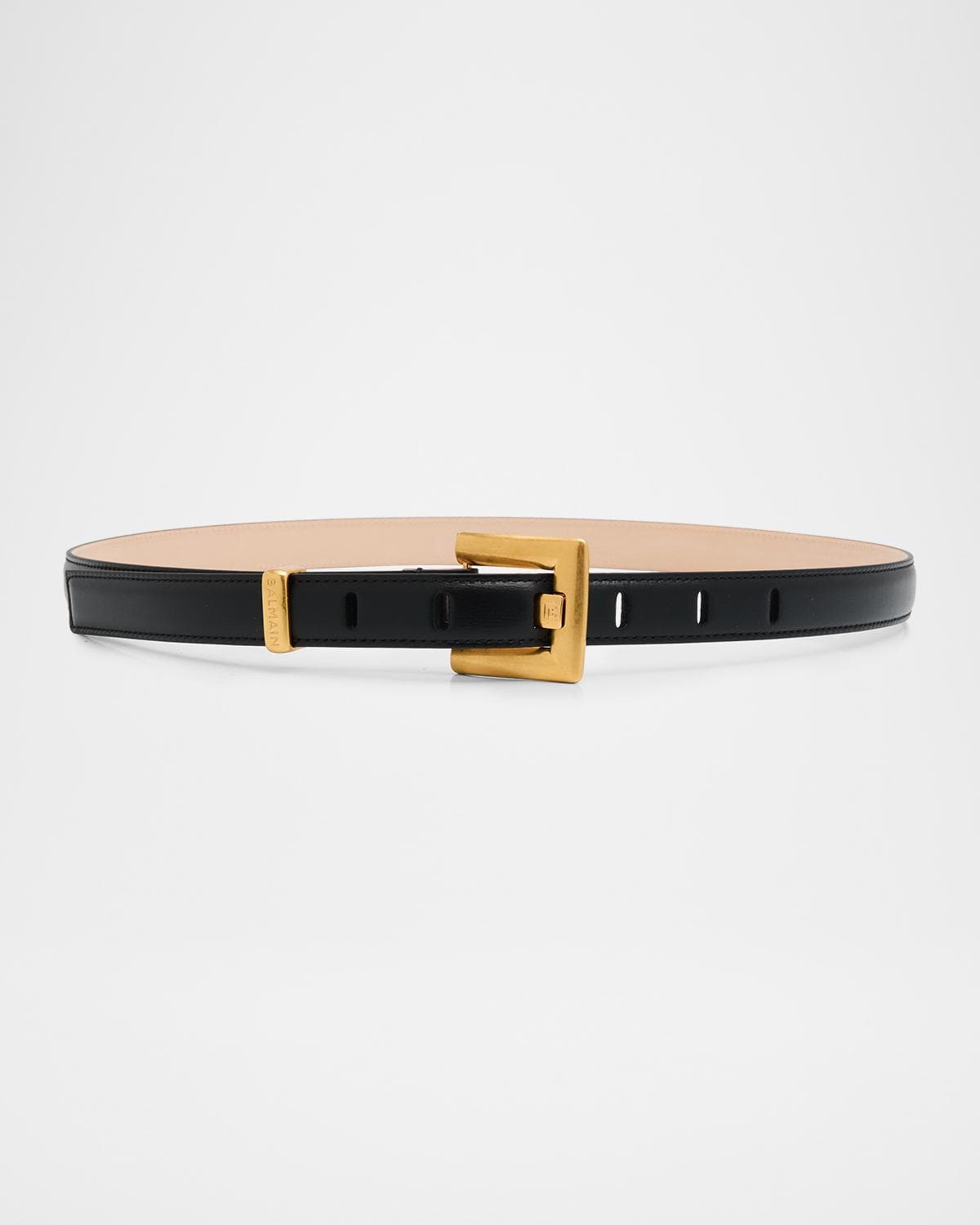 Balmain Anthem Narrow Leather Belt